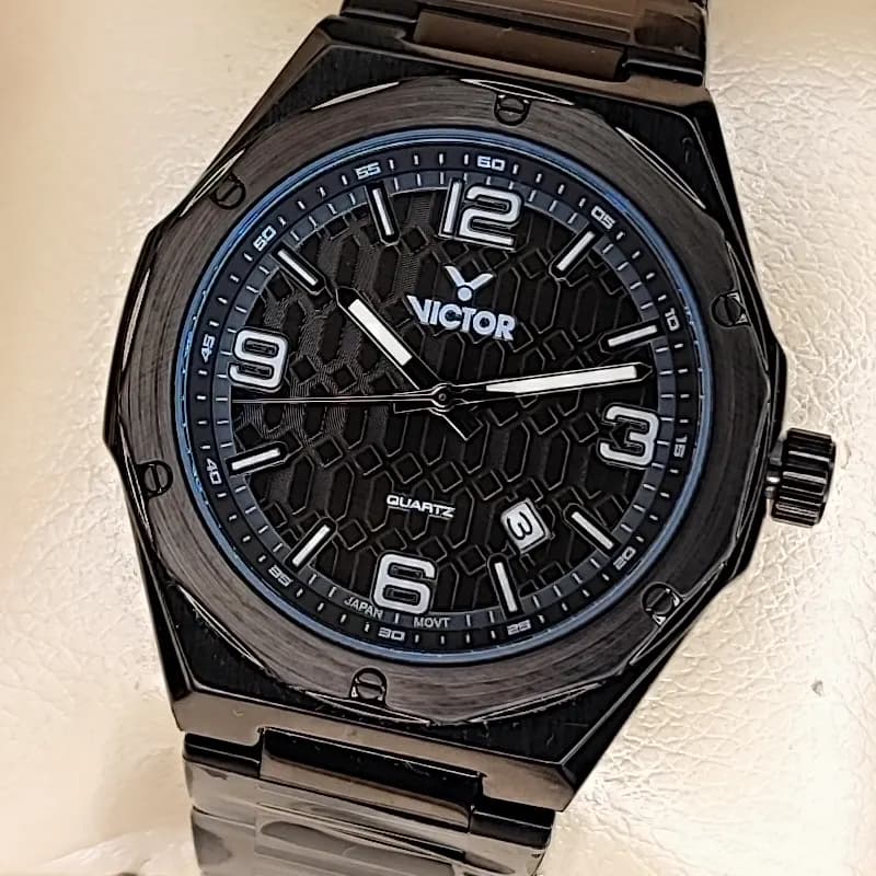 ساعت مچی مردانه ویکتور فرانسه اورجینال مشکی مدل v5650 — تصویر ۵