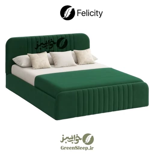 تخت خواب طرح ساده مدل لیورا دو نفره 160 در 200 + کفی تخت چوبی مبلمان فرنا مدل 1143963