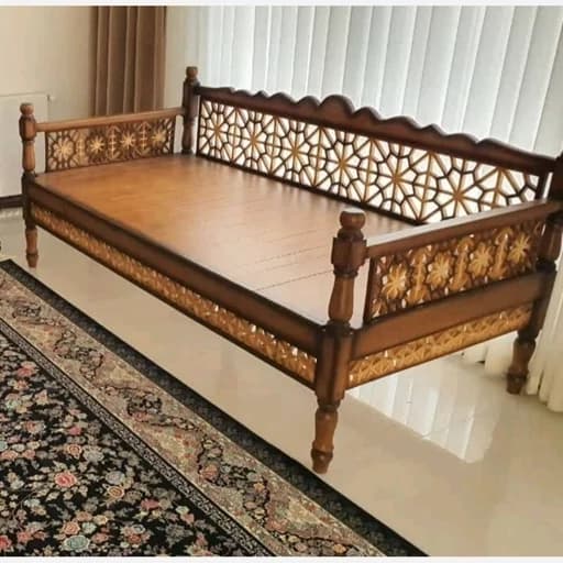 تخت سنتی 2در1 تخت گره چینی تخت چوبی میز سنتی. ارسال بصورت پس کرایه مبلمان فرنا مدل 1143953