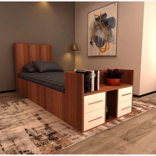 تخت خواب یک نفره mdf مبلمان فرنا مدل 1143930