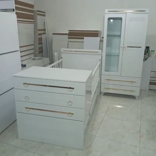 تخت و کمد نوزاد کمد بچه سرویس خواب کودک و نوجوان هزینه ارسال درب منزل با مشتری سیسمونی تخت و کمد نوزاد پس کرایه مبلمان فرنا مدل 1143915