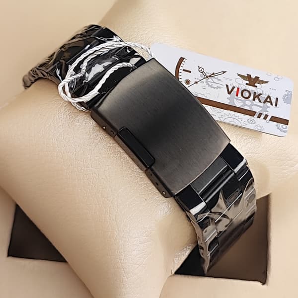 ساعت مچی برند VIOKAI اورجینال مدل رینگی مشکی زرد مدرن — تصویر ۶