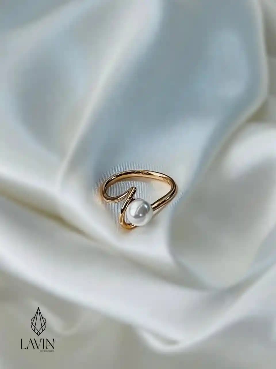 انگشتر مرواریدی مینیمال ژوپینگ کد 7423