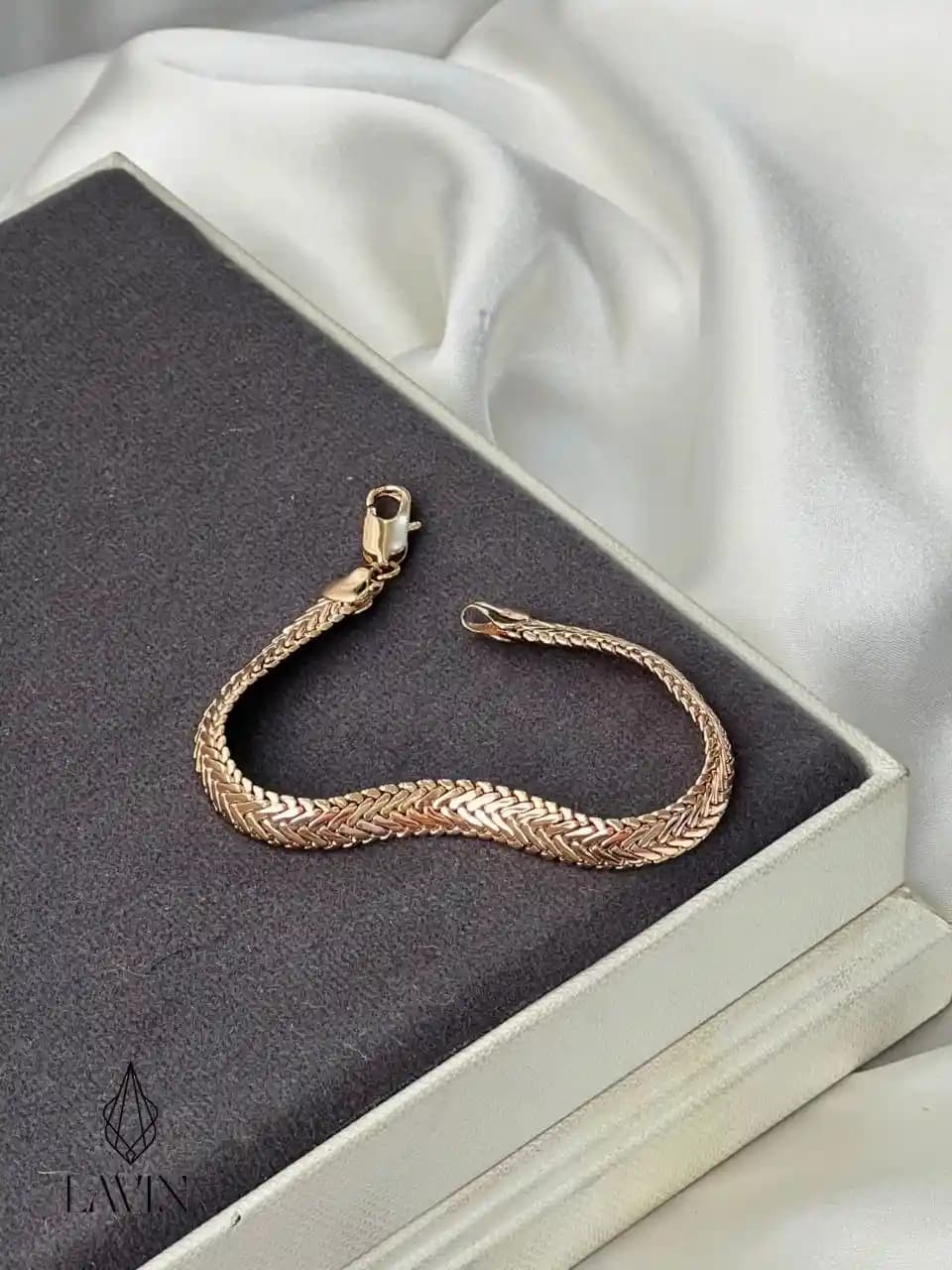 دستبند زنجیری بافت‌دار ژوپینگ کد 7463