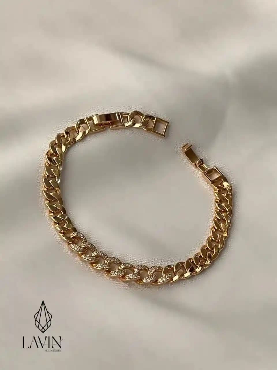 دستبند زنجیری نگیندار ژوپینگ کد 7398