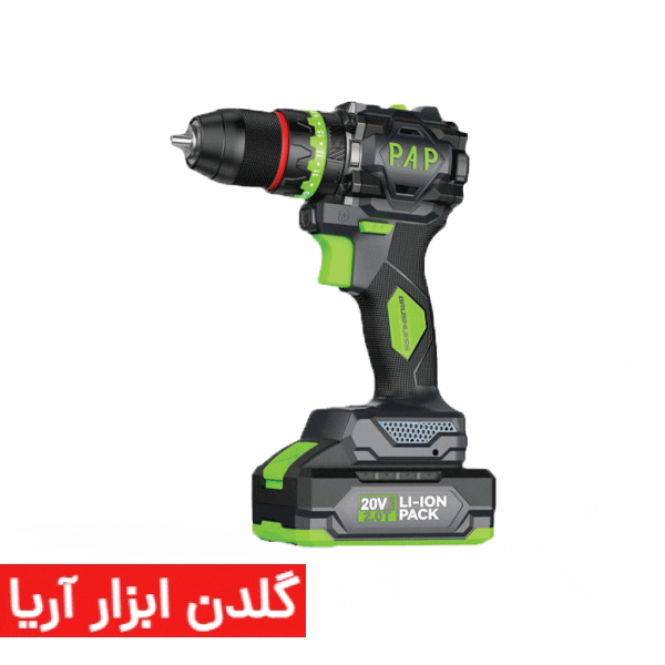 دریل شارژی براشلس 20 ولت 2 دور 2 باتری پی ای پی مدل BID-2015
