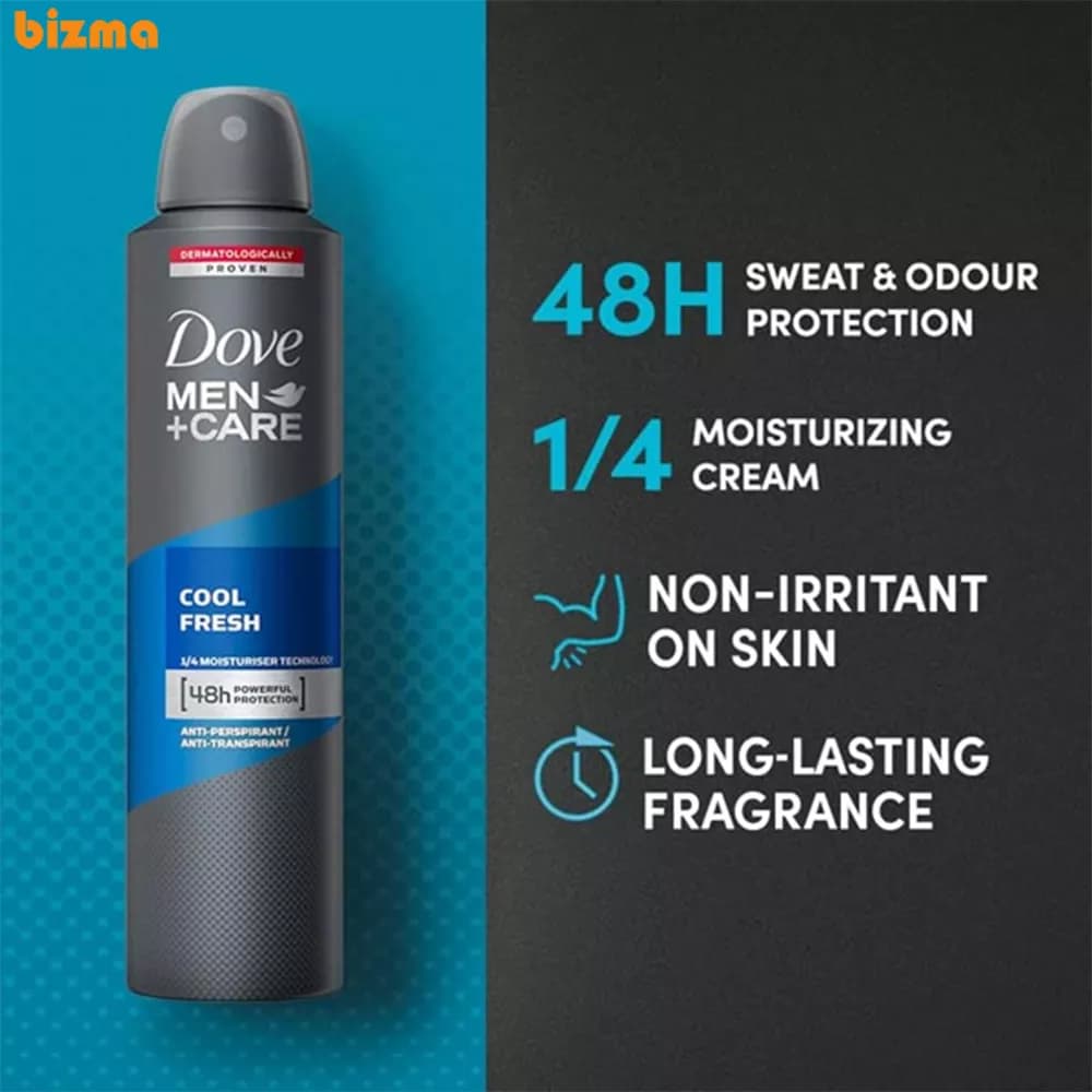 اسپری ضدتعریق مردانه داو مدل Cool Fresh حجم 250 میلیلیتر — تصویر ۳