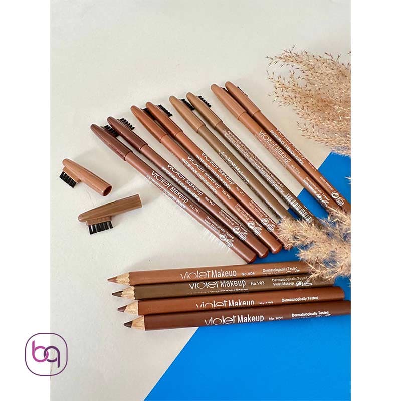 مداد ابرو قهوه ای ویولت Violet برس دار – چهار رنگ — تصویر ۴
