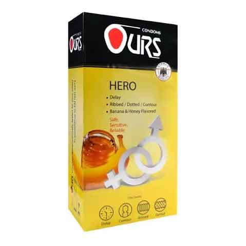 کاندوم میوه‌ای و تاخیری اورز مدل HERO بسته 12 تایی