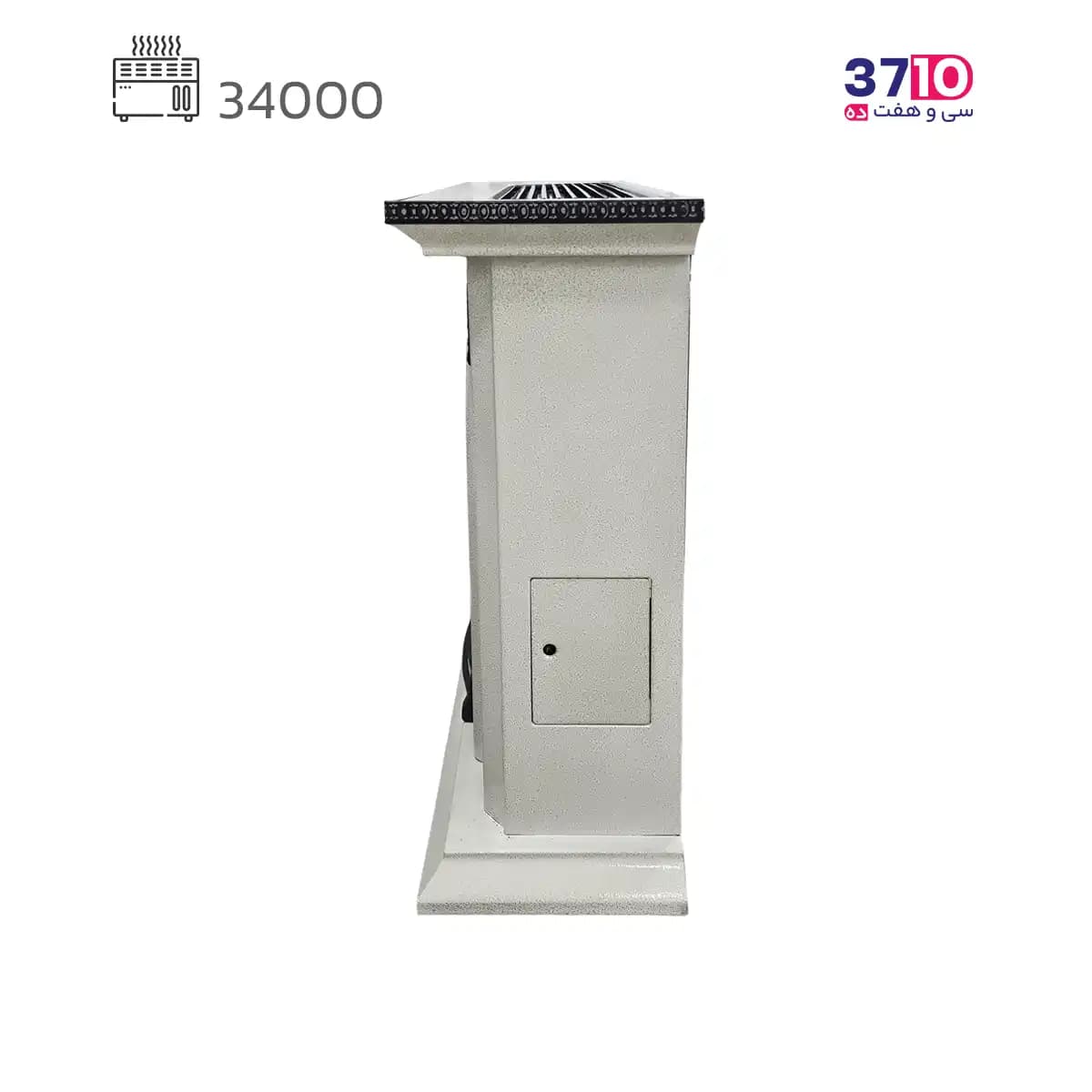 بخاری شومینه ایمن گاز مشهد 34000 طرح چکشی سفید طلایی مدل شروین B کلاسیک — تصویر ۵
