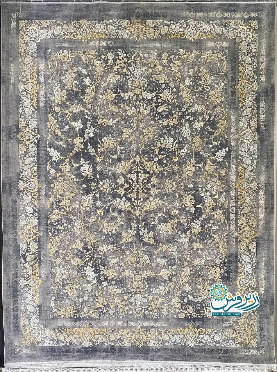 فرش ماشینی 1200 شانه طرح کد 1252 رنگ فیلی — تصویر ۲