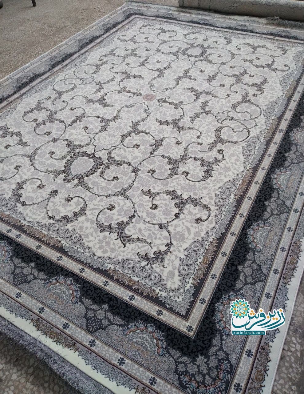 فرش دنیا کرم 700 شانه – تمام نخ اکریلیک — تصویر ۳