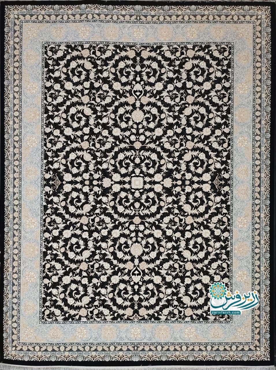 فرش زرنگار سرمه ای 700 شانه – تمام نخ اکریلیک — تصویر ۳