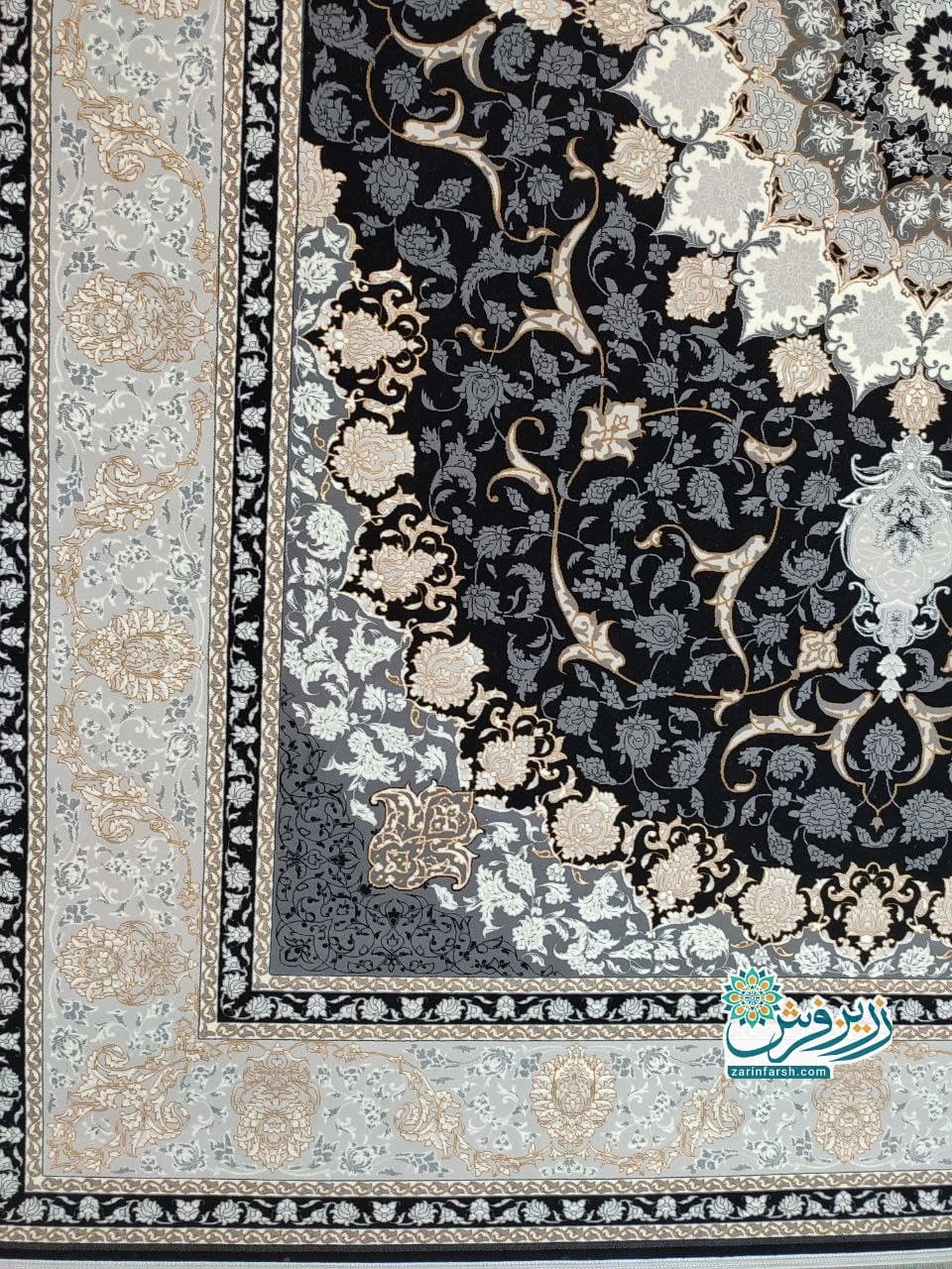 فرش مایسا سرمه ای 700 شانه – تمام نخ اکریلیک — تصویر ۲
