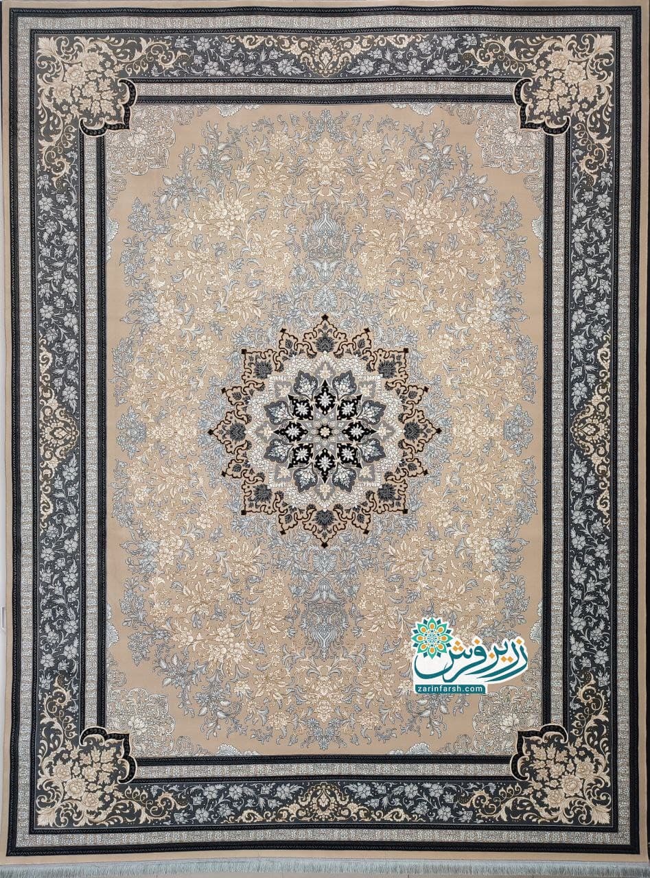 فرش تندیس بژ 700 شانه – تمام نخ اکریلیک