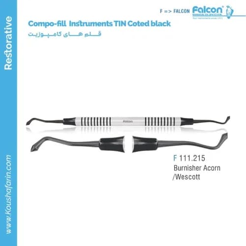 قلم کامپوزیت Burnisher Acorn / Wescott TIN Coted Black // فالکن