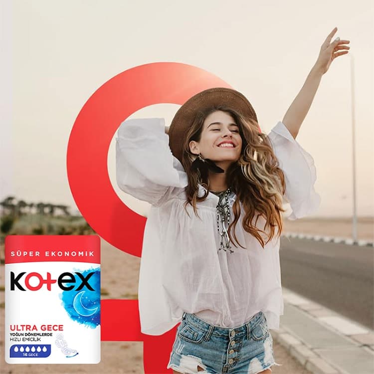 نوار بهداشتی کوتکس Kotex ترکیه سایز بزرگ بسته 16 عددی — تصویر ۲