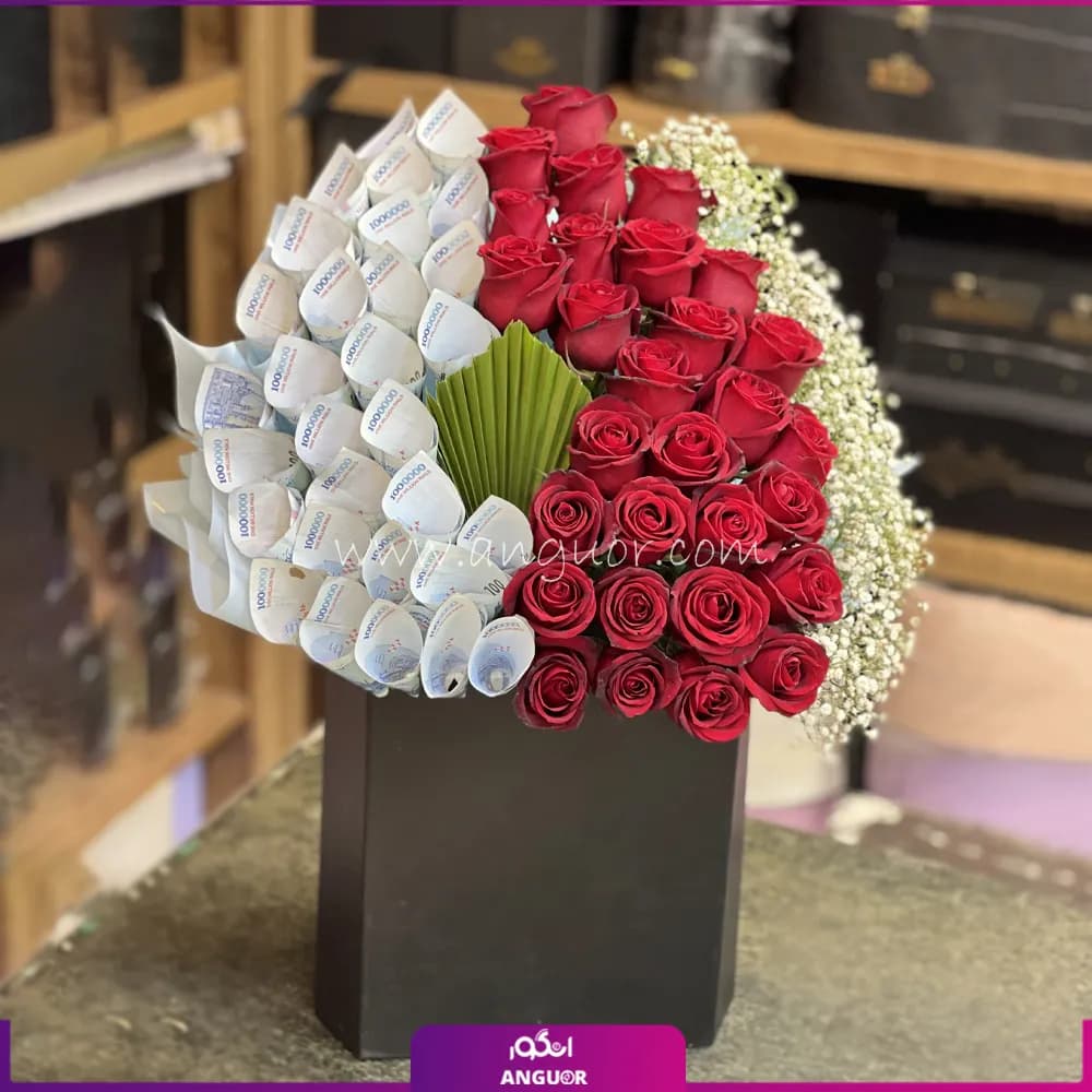 باکس گل و پول هدیه