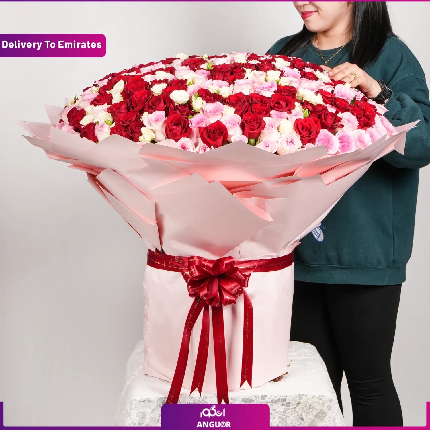 دسته گل 365 شاخه رز ویژه ولنتاین (امارات)