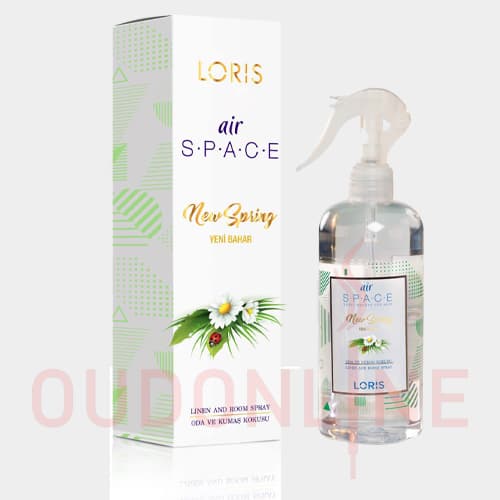 خوشبو کننده اسپری لوریس Loris مدل نیو اسپیرینگ ( بهار جدید ) New Spring حجم 430 میلی لیتر