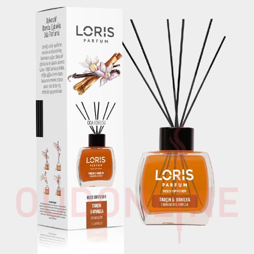 خوشبو کننده هوا لوریس Loris مدل سینامون و وانیل ( دارچین و وانیل ) Cinnamon & Vanilla حجم 120 میلی لیتر