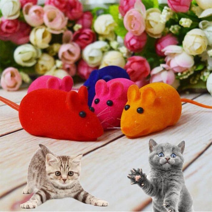 اسباب بازی گربه موش مخملی صدا دار پک 4 عددی — تصویر ۳