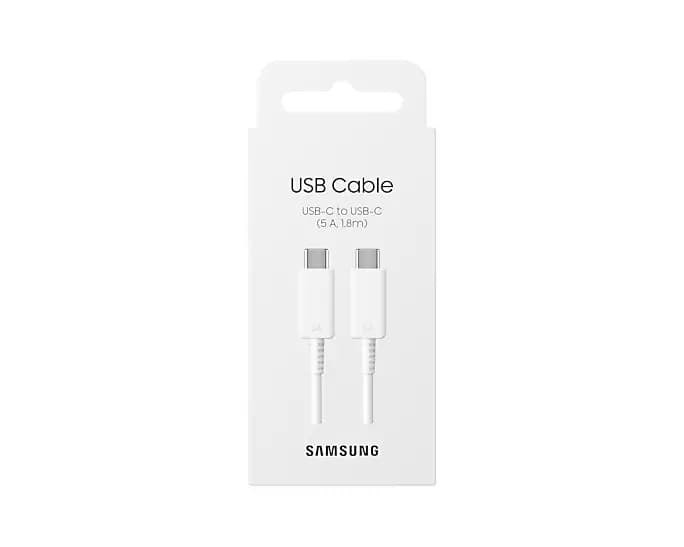 کابل شارژر اورجینال USB-C به USB-C سامسونگ 1.8 متری 5 آمپر 45 وات سوپرفست شارژ 2.0 مدل DX510 ساخت ویتنام