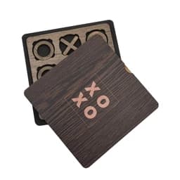 بازی فکری و قدیمی دوز ایکس او (xo) جیبی چوبی قابل حمل و نقل مان لیزر — تصویر ۶