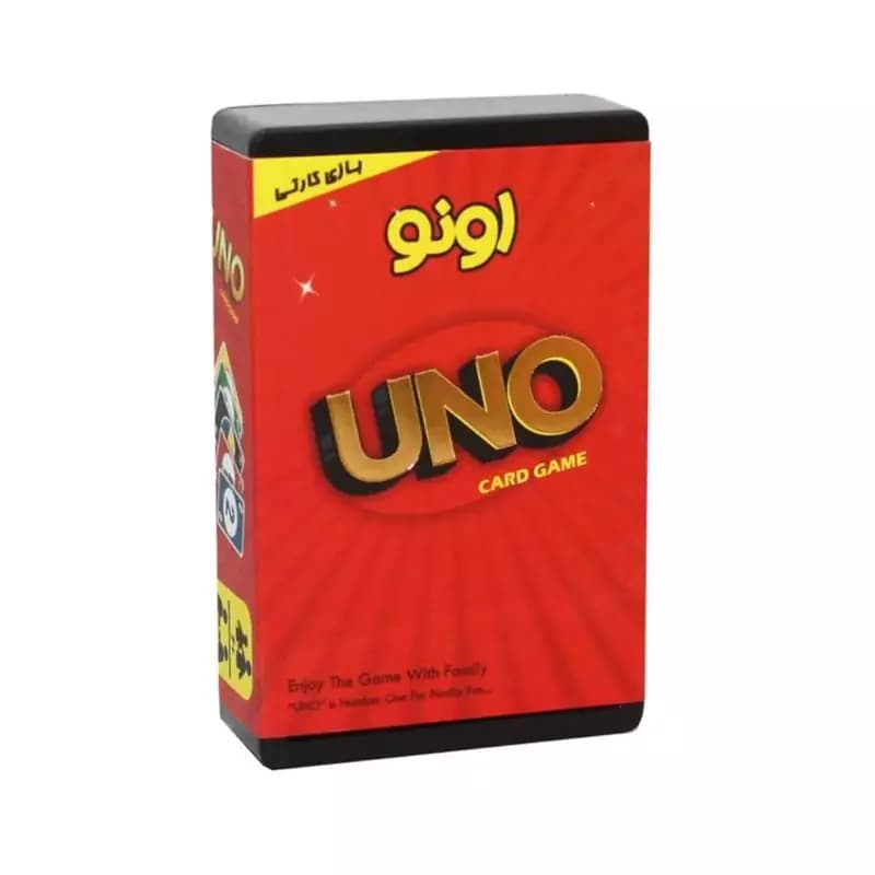 بازی فکری اونو 52 کارتی دارای 2 کارت راهنما و قاب uno