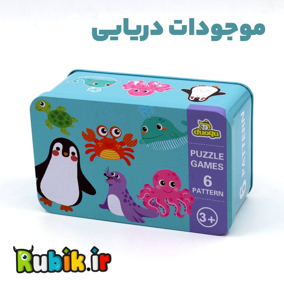 پازل 6 در 1 جعبه فلزی (5 طرح) — تصویر ۳