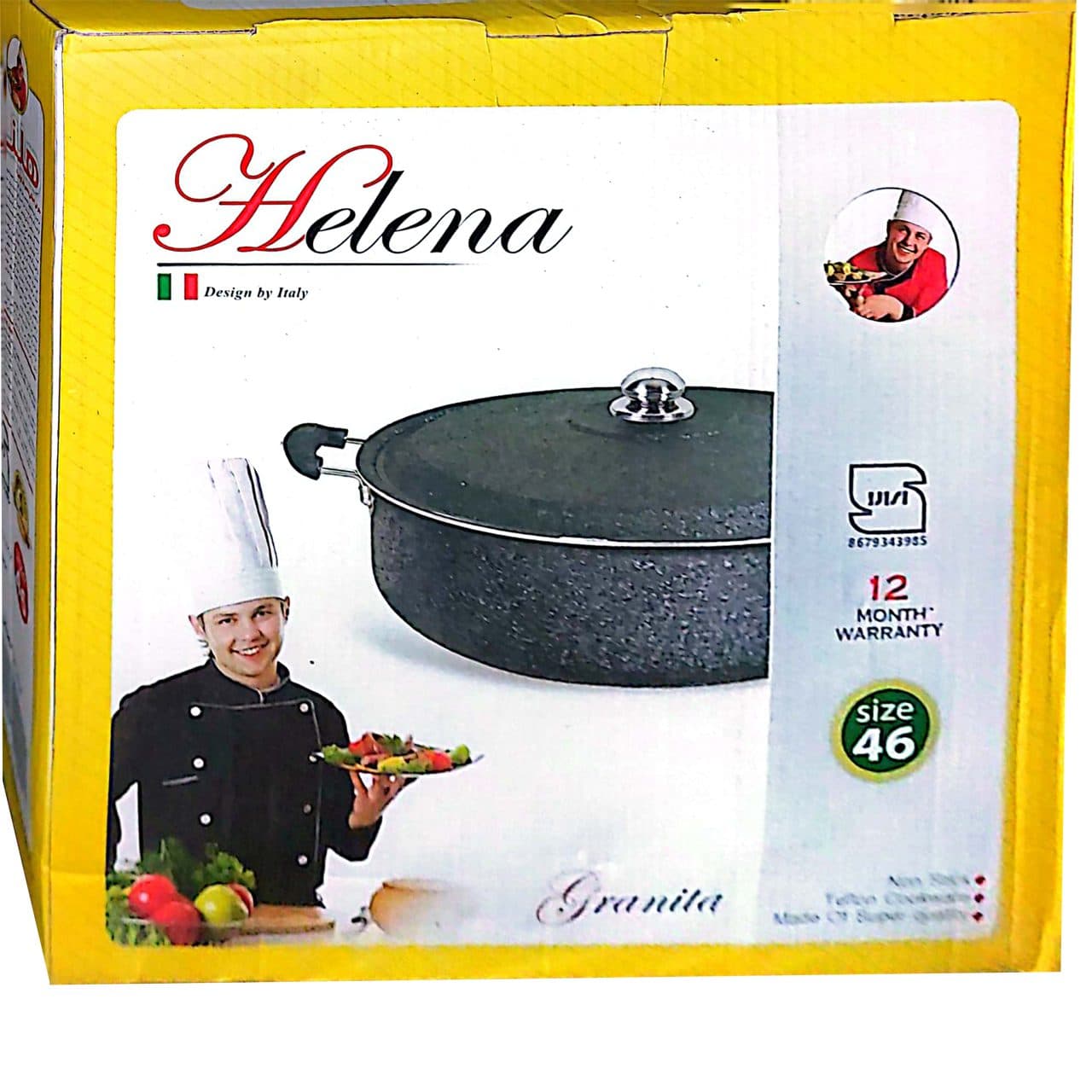 ماهیتابه ی گرانیتی ضخیم مارک هلنا سایز ۴۶ — تصویر ۳