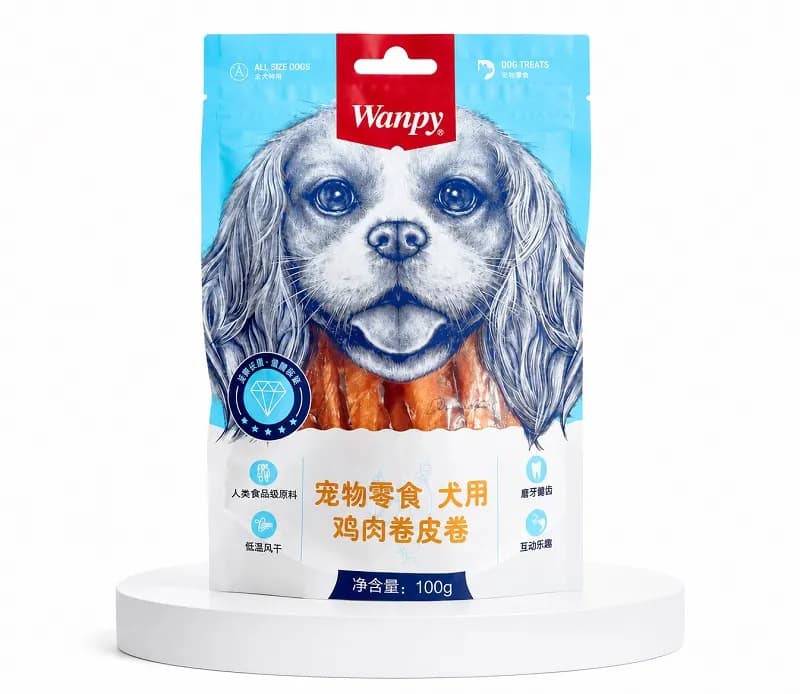 تشویقی سگ ونپی مدل رول مرغ و دورپیچ چرم وزن ۱۰۰ گرم