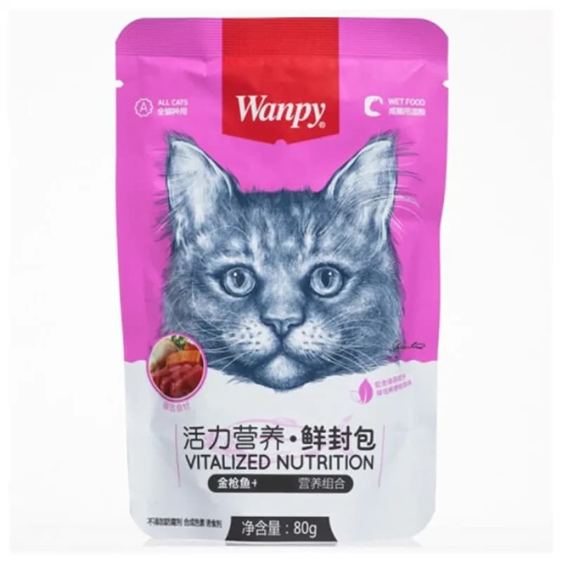 پوچ گربه ونپی با طعم تن و ماهی قزل آلا Wanpy Pouch Tuna & Trout