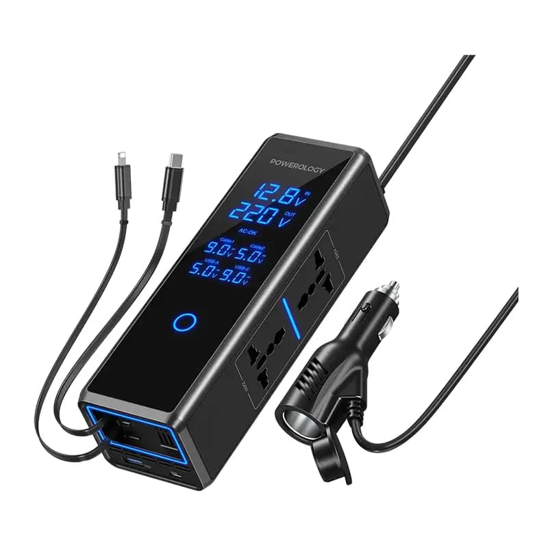 اینورتر برق خودرو پاورولوژی مدل POWEROLOGY PWCPI300WBK