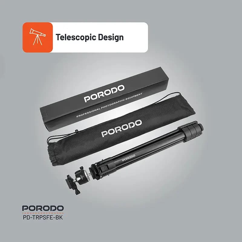 سه پایه دوربین پرودو مدل PORODO PD-TRPSFE-BK — تصویر ۴