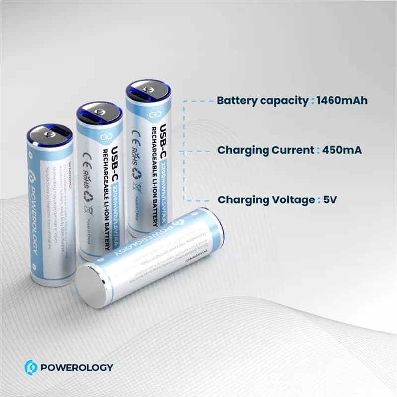 باتری قلمی شارژی پاورولوژی مدل POWEROLOGY PAAV2RBT — تصویر ۵