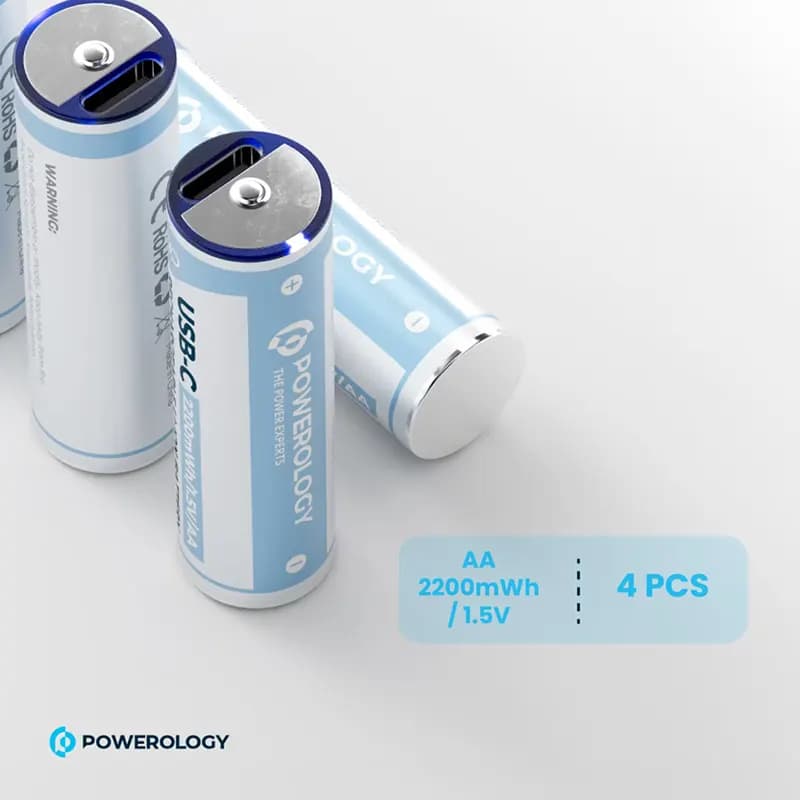 باتری قلمی شارژی پاورولوژی مدل POWEROLOGY PAAV2RBT — تصویر ۴