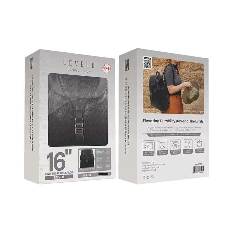 کیف کوله پشتی لولو مدل LEVELO LVLEUFBBK — تصویر ۷