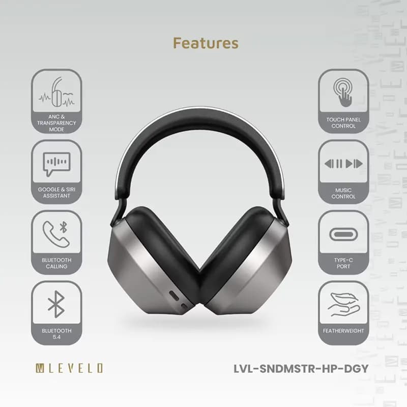 هدفون لولو مدل LEVELO LVL-SNDMSTR-HP-DGY — تصویر ۳
