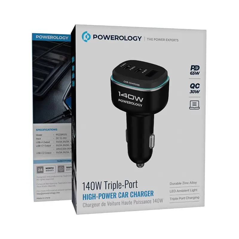 شارژر فندکی پاورولوژی مدل POWEROLOGY PCCSR025BKGY — تصویر ۴