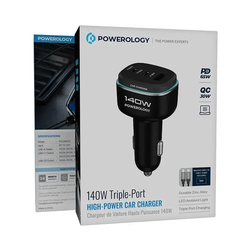 شارژر فندکی پاورولوژی مدل POWEROLOGY PCCSR025BKGYC — تصویر ۴