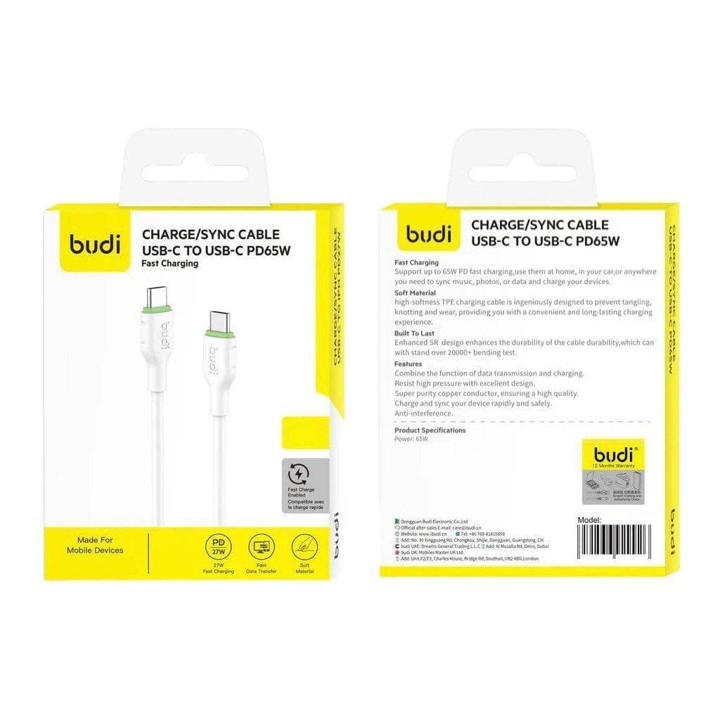 کابل شارژ و دیتا Type-C به Type-C فست PD 65W 3m بودی مدل DC261TT30W با گارانتی 18 ماهه (6 ماه تعویض) — تصویر ۵