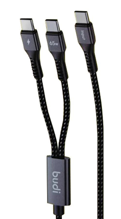 کابل شارژ و دیتا کنفی Type-C به دو Type-C فست PD 65W 1.2m بودی مدل DC210C2C12B با گارانتی 18 ماهه (6 ماه تعویض) — تصویر ۲