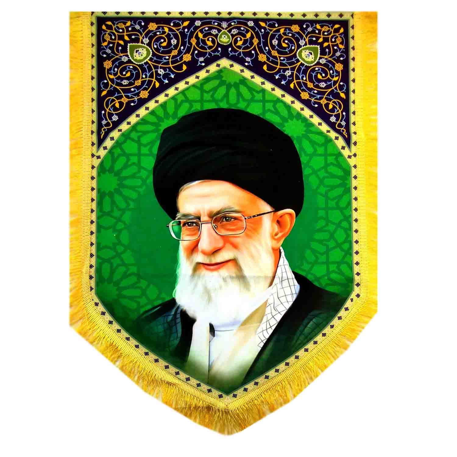 بیرق مخمل 70در50 دالبری مقام معظم رهبری-طرح محراب کد 103162