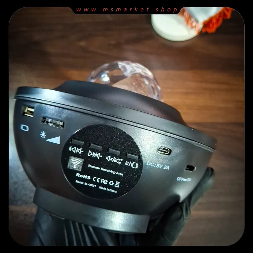 پروژکتور کهکشانی و اسپیکر بلوتوثی مدل Star Galaxy Projector — تصویر ۲