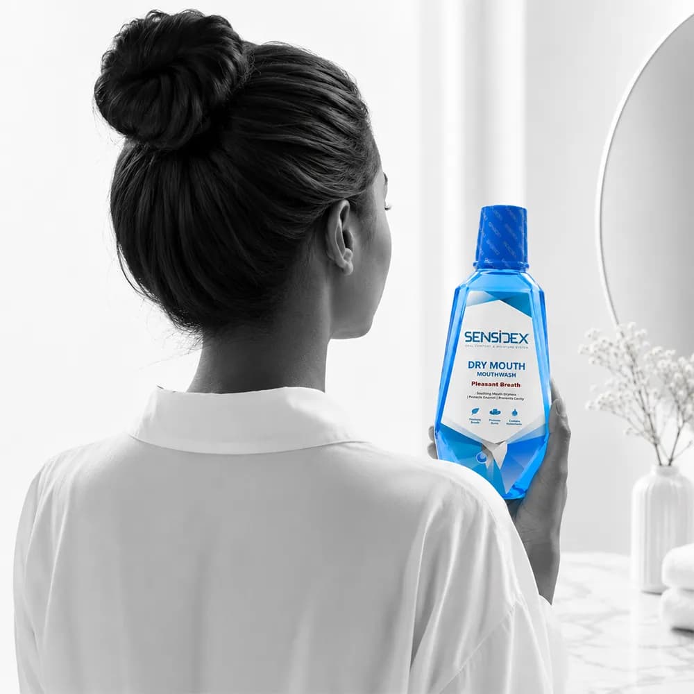 محلول دهانشویه حاوی اسید هیالورونیک سنسیدکس مدل Pleasant Breath حجم 420 میلی لیتر — تصویر ۳