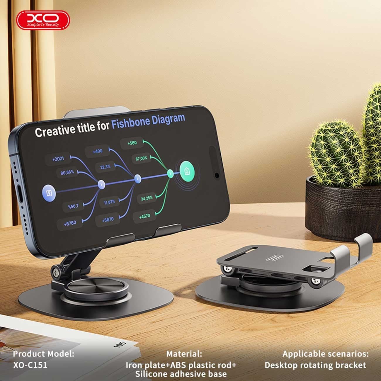 پایه نگهدارنده و استند گوشی موبایل ایکس او مدل C151 کد 9821 — تصویر ۳