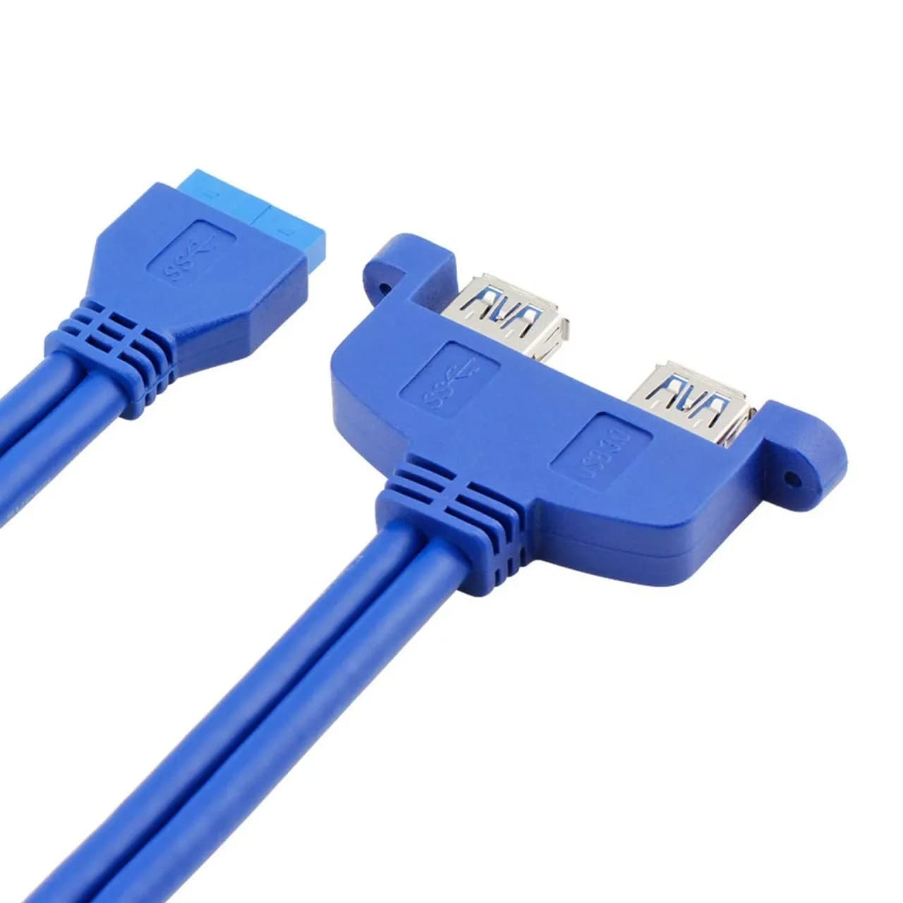 پنل براکت 2 پورت USB 3.0 سیم دار (پنل USB پشت کیس) کد 9865 — تصویر ۲