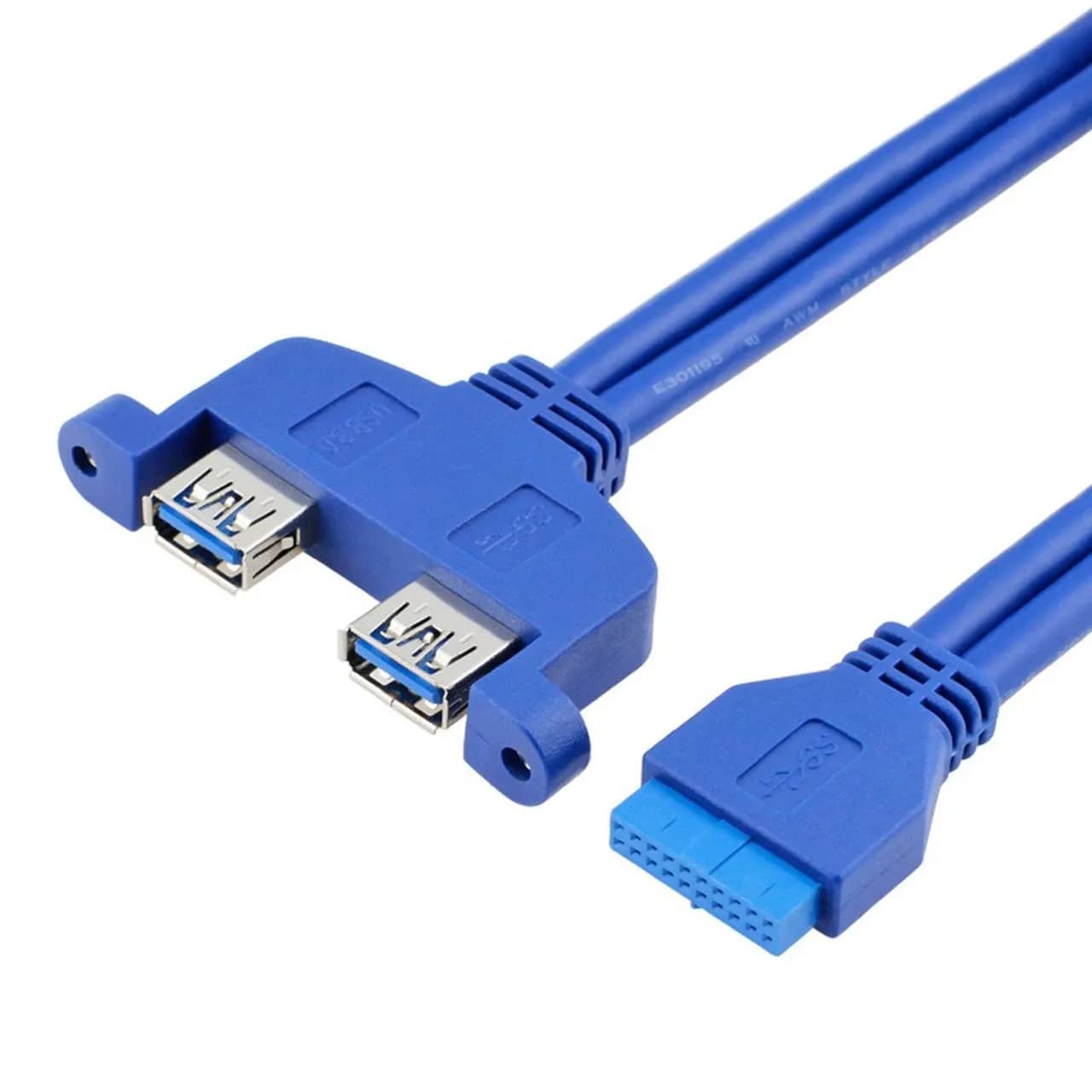 پنل براکت 2 پورت USB 3.0 سیم دار (پنل USB پشت کیس) کد 9865 — تصویر ۳