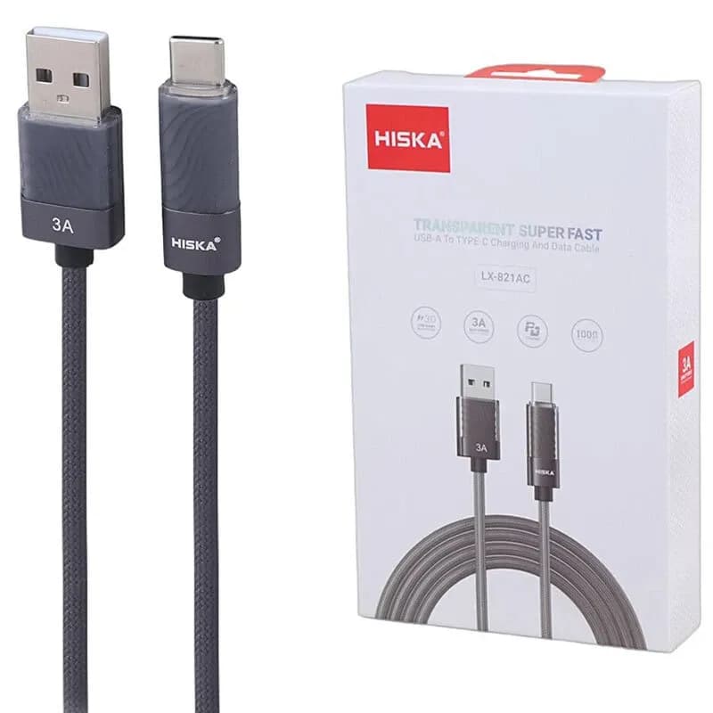 کابل تایپ سی فست شارژ 3 آمپر هیسکا LX-821AC طول 1 متر کد 9898